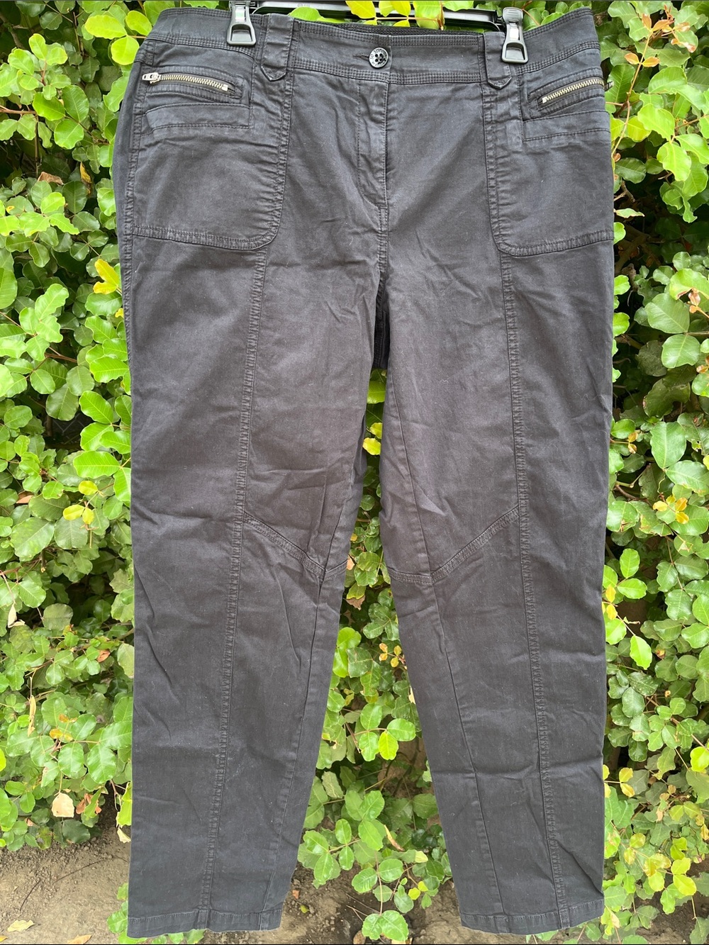 Chico's Black Straight-Leg Jeans with Zip Pocket Details